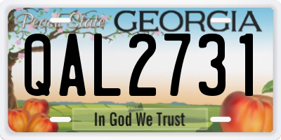 GA license plate QAL2731