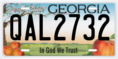 GA license plate QAL2732