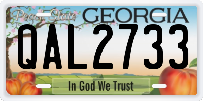 GA license plate QAL2733