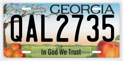 GA license plate QAL2735