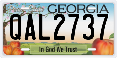 GA license plate QAL2737