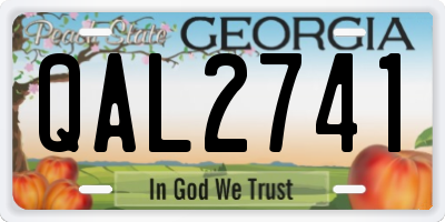 GA license plate QAL2741