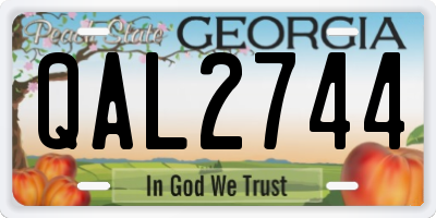 GA license plate QAL2744