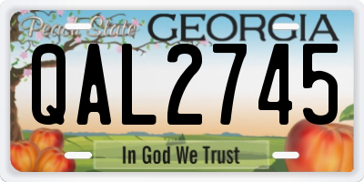 GA license plate QAL2745