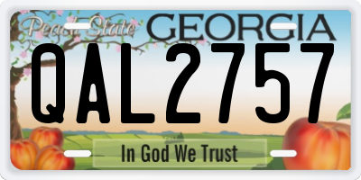 GA license plate QAL2757