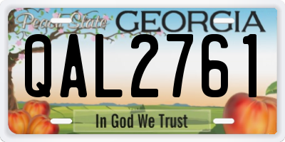 GA license plate QAL2761