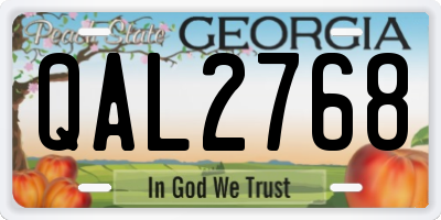 GA license plate QAL2768