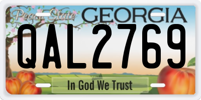 GA license plate QAL2769