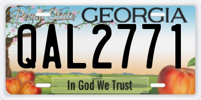 GA license plate QAL2771