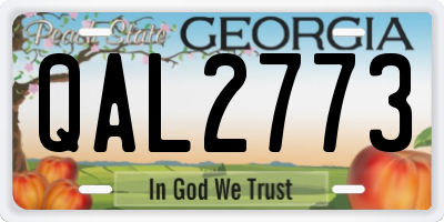 GA license plate QAL2773