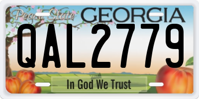 GA license plate QAL2779