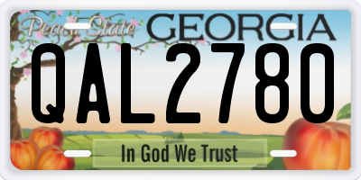 GA license plate QAL2780