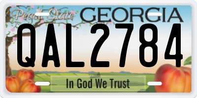 GA license plate QAL2784
