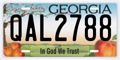 GA license plate QAL2788