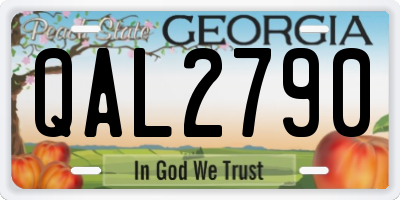 GA license plate QAL2790