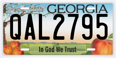 GA license plate QAL2795