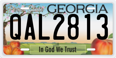 GA license plate QAL2813