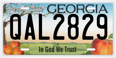 GA license plate QAL2829