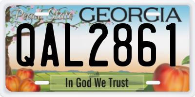 GA license plate QAL2861