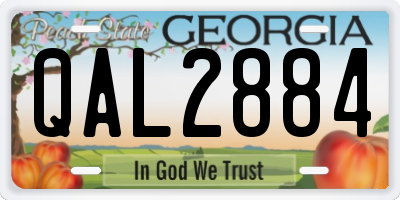 GA license plate QAL2884