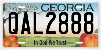 GA license plate QAL2888