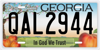 GA license plate QAL2944