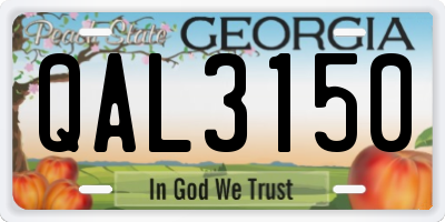 GA license plate QAL3150