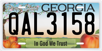 GA license plate QAL3158