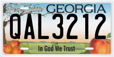 GA license plate QAL3212