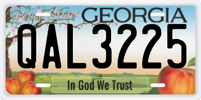 GA license plate QAL3225