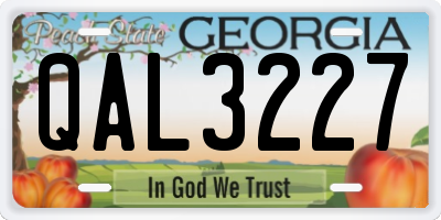 GA license plate QAL3227