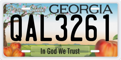 GA license plate QAL3261