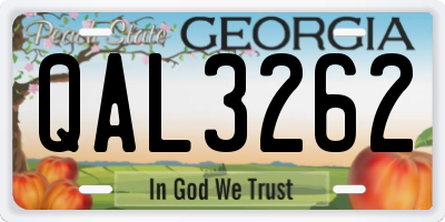 GA license plate QAL3262