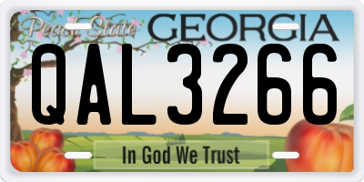 GA license plate QAL3266