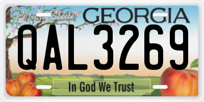 GA license plate QAL3269