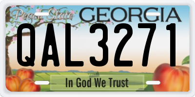 GA license plate QAL3271