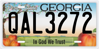 GA license plate QAL3272