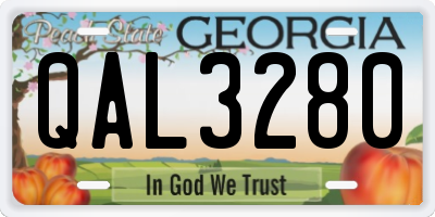 GA license plate QAL3280