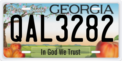 GA license plate QAL3282