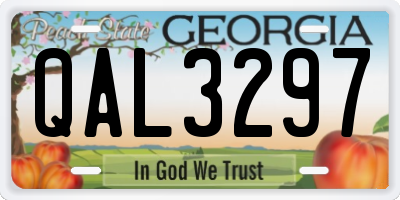 GA license plate QAL3297