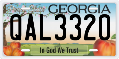 GA license plate QAL3320