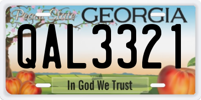 GA license plate QAL3321