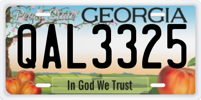 GA license plate QAL3325