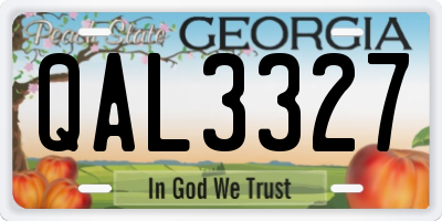 GA license plate QAL3327