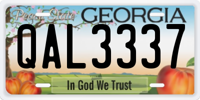 GA license plate QAL3337