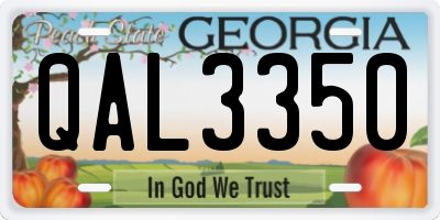 GA license plate QAL3350