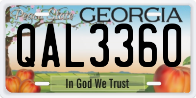 GA license plate QAL3360