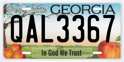 GA license plate QAL3367