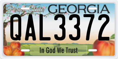 GA license plate QAL3372