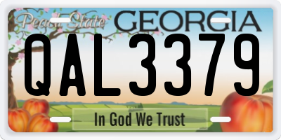 GA license plate QAL3379